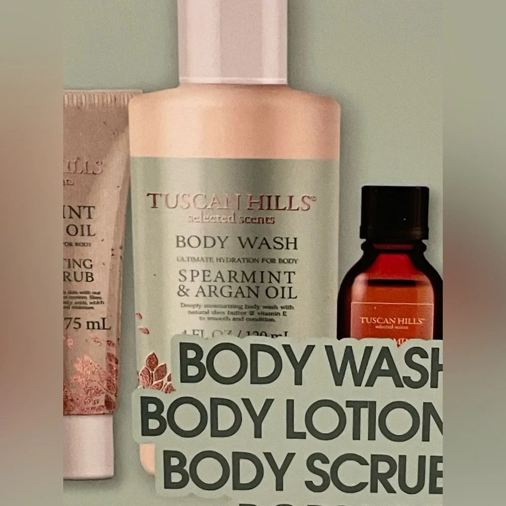 Tuscan Hills Spearmint & Argan Oil 4-Piece Luxury Body Care Gift Set